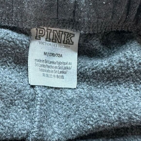 PINK VICTORIA’S SECRET Women’s Gray Black White Lace Up Front Sweatpants Size Me - Picture 3 of 4